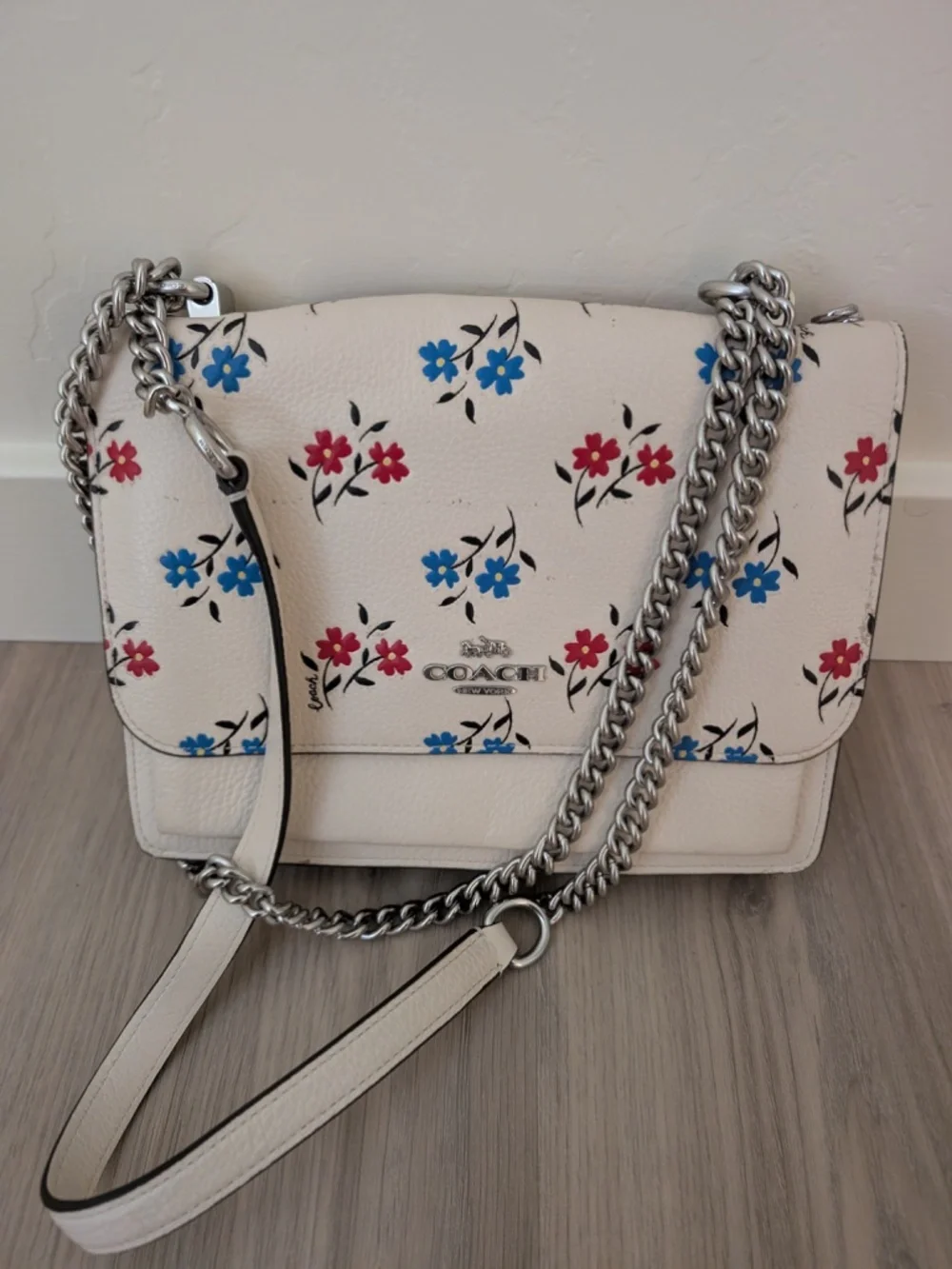 Coach Red/Blue Flower Purse